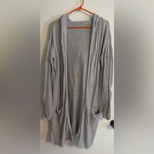 Gap. Long Open Front Cardigan with a Hood.